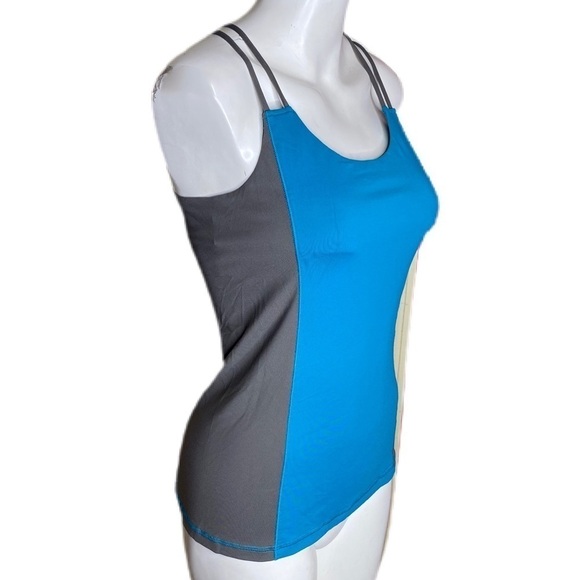 ALO Strappy Tank Karma Colorblock Teal Green /Grey Size Medium - Picture 3 of 10